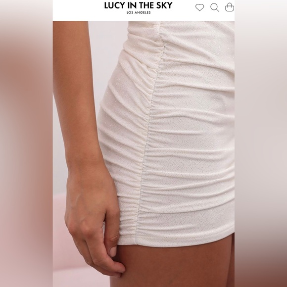 Lucy In The Sky Dress Alaina One Shoulder Dress with White Shimmer - Picture 5 of 10